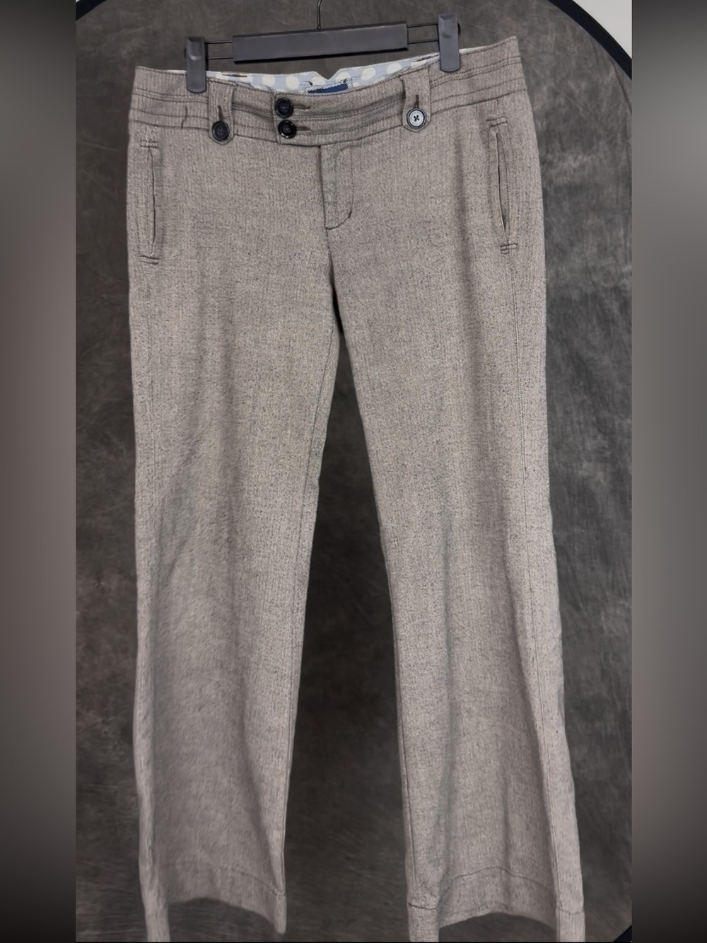 American Eagle Herringbone Bootcut Trousers | Taupe Brown Career Pants | Size 8 - Picture 3 of 7